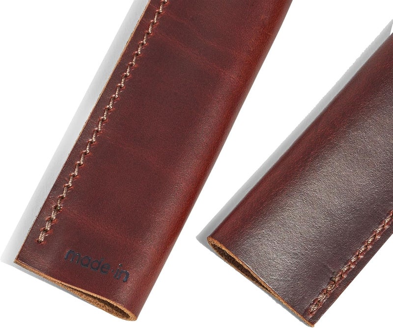 Madein Cookware - Leather Handle Covers - Set of 2 - Custom fit to The Carbon Steel Griddle and Grill Press - Image 2